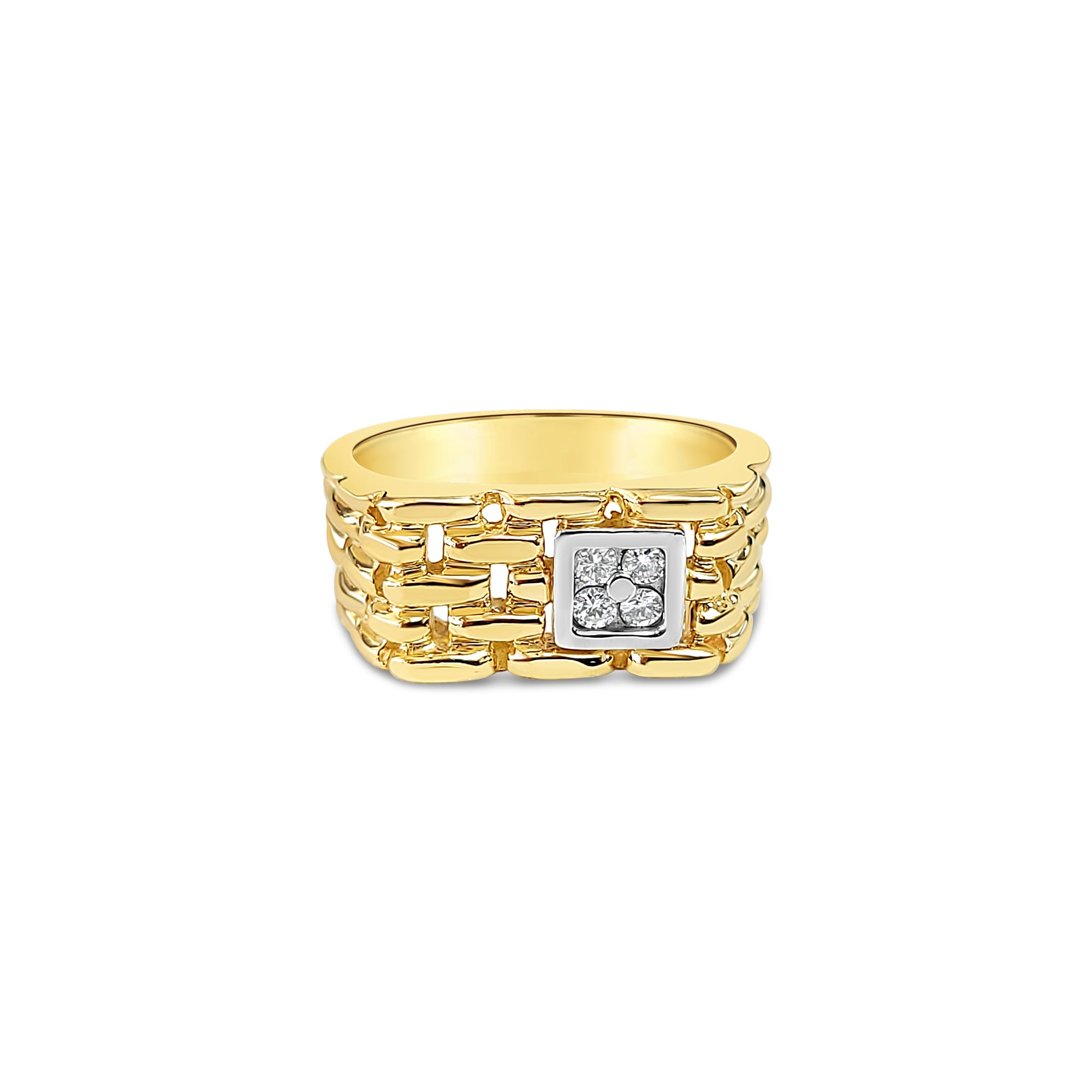 Mens Diamond Cluster Ring .20cttw 14k Yellow Gold