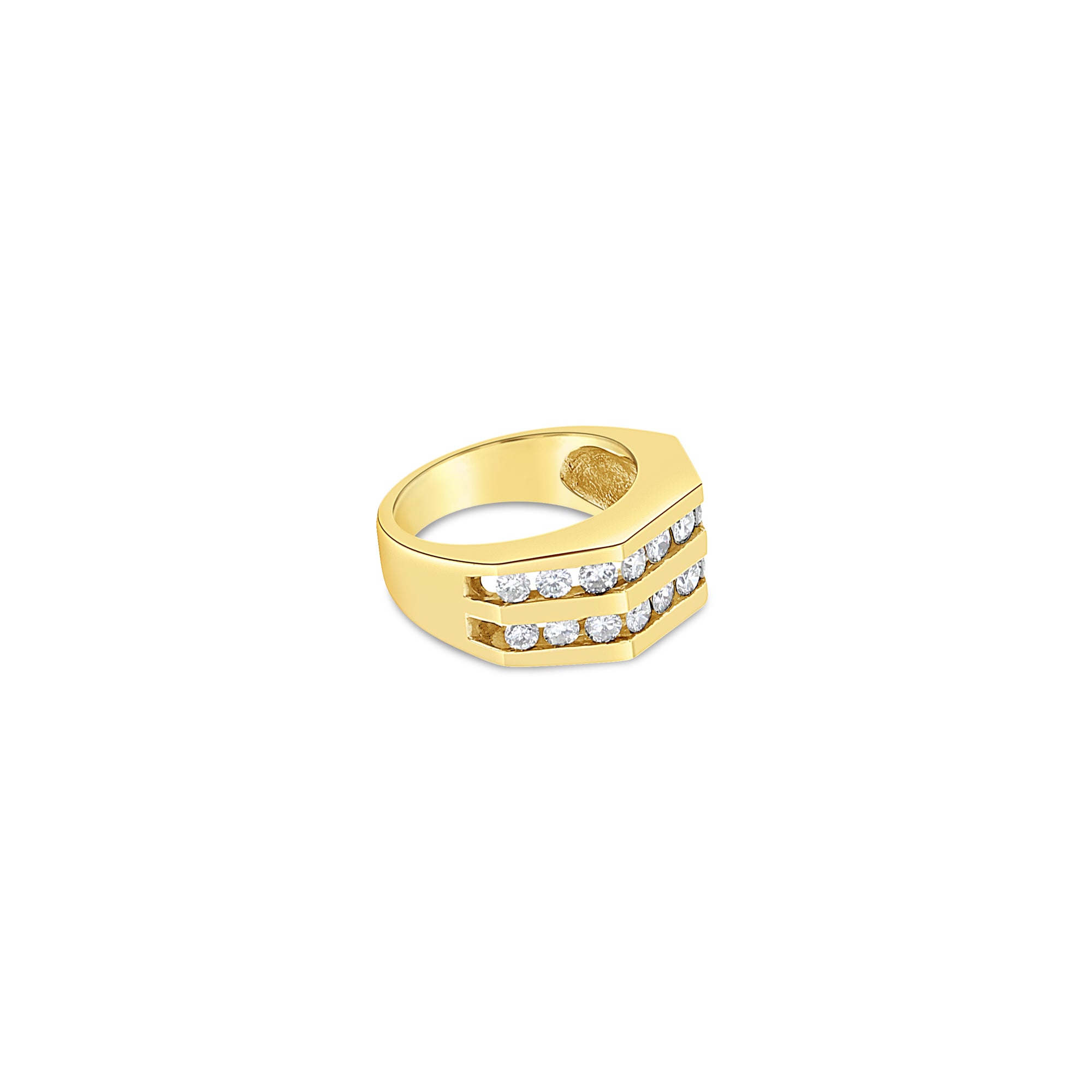 Double Row Diamond Band 1.00cttw 14k Yellow Gold