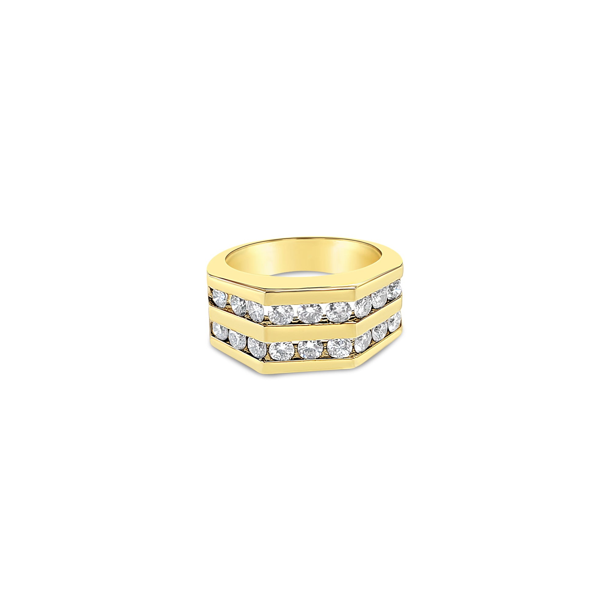 Double Row Diamond Band 1.00cttw 14k Yellow Gold