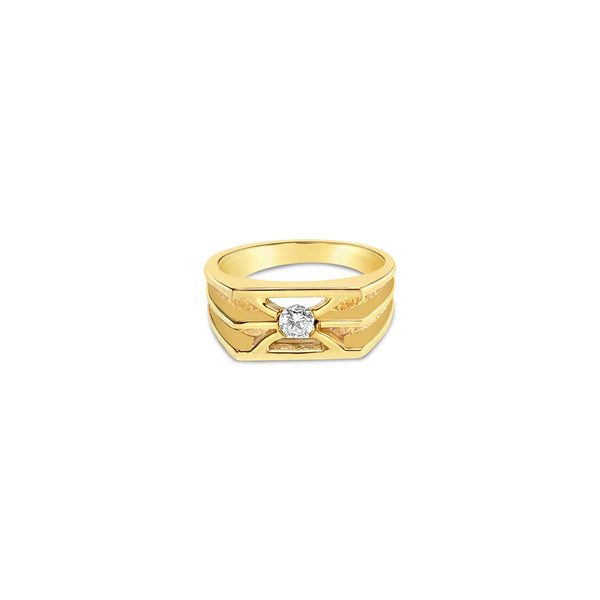 Mens Solitaire Diamond Ring .20cttw 14k Yellow Gold