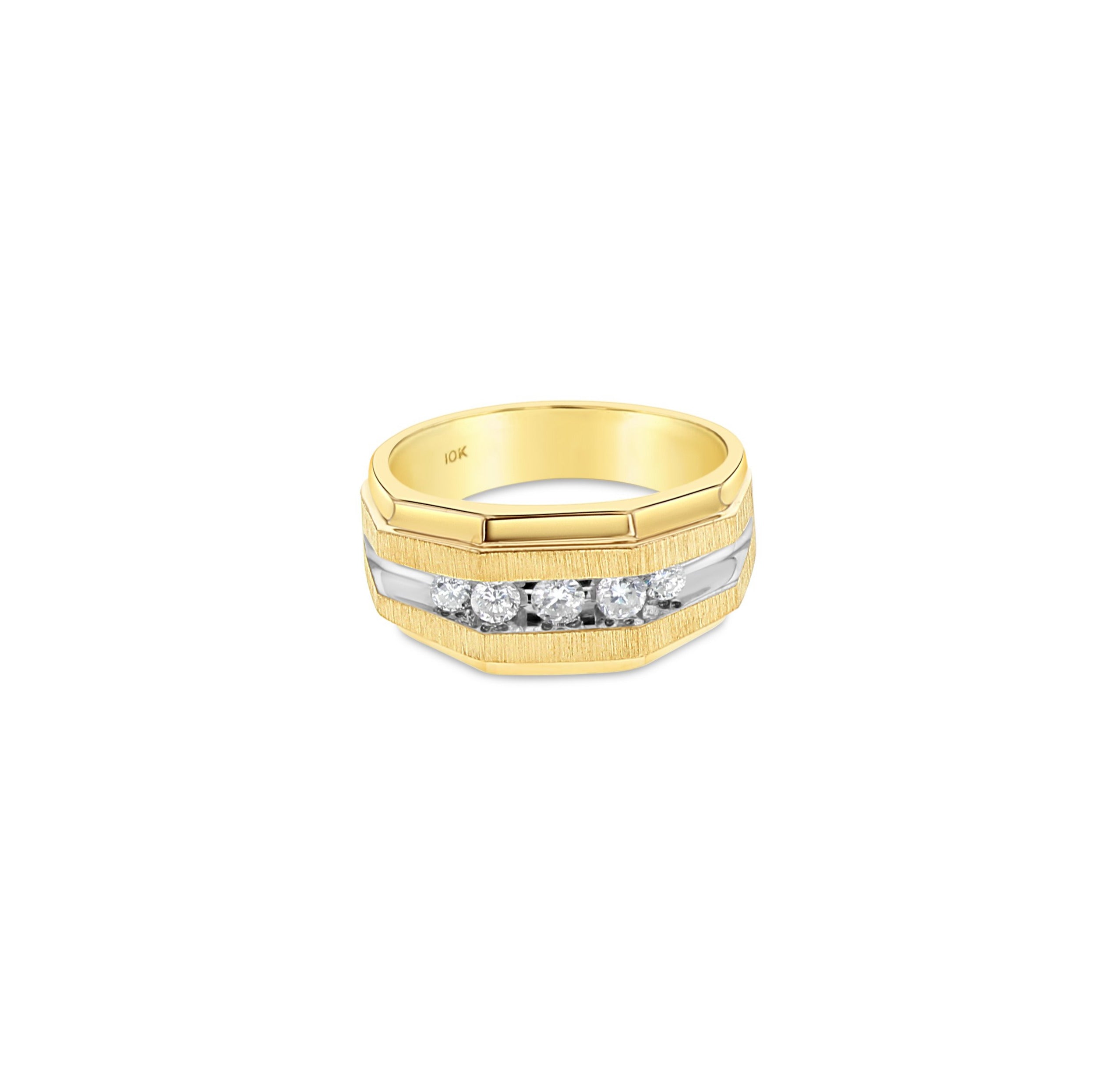 Diamond Wedding Band with Satin Finish .50cttw 10k Yellow Gold