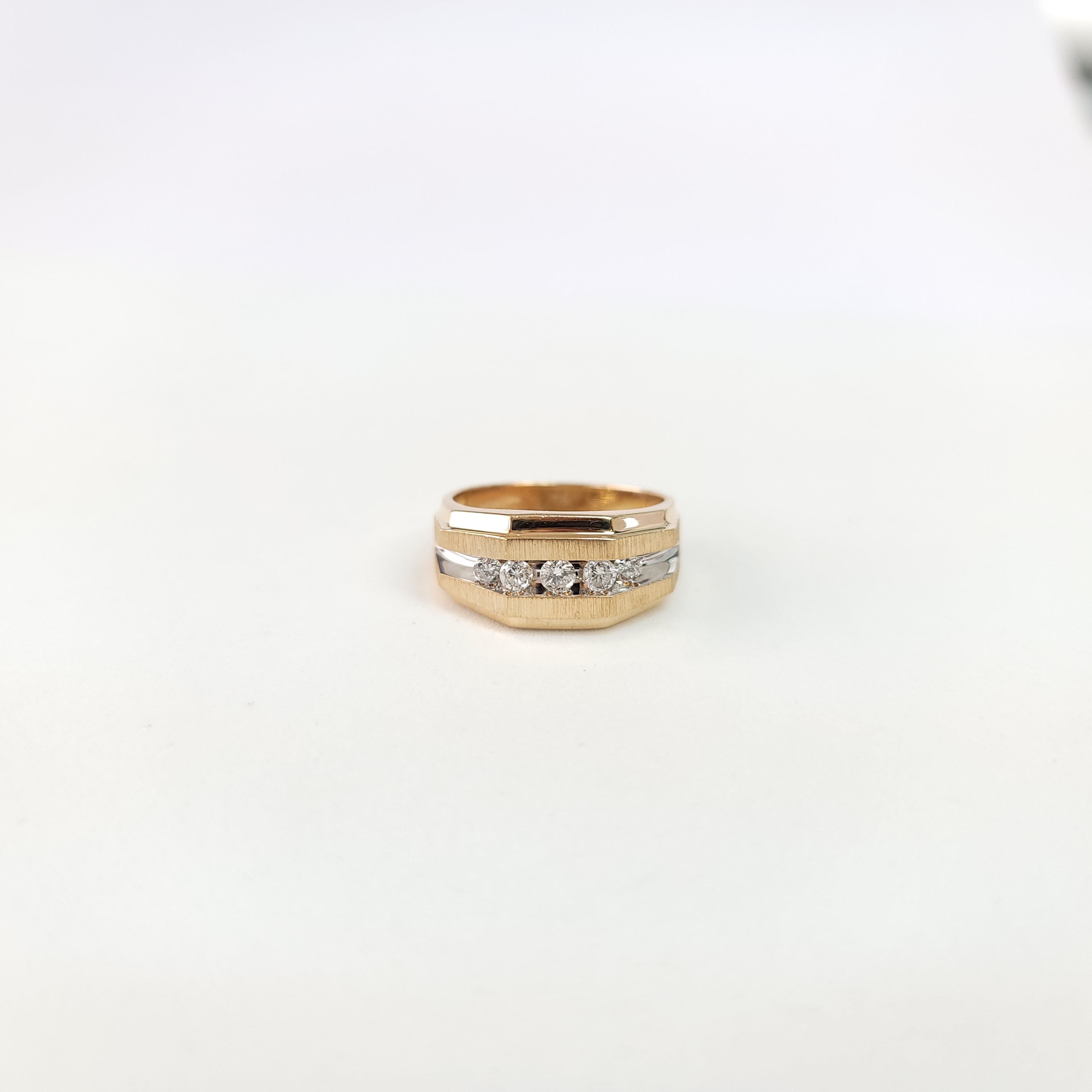 Diamond Wedding Band with Satin Finish .50cttw 10k Yellow Gold