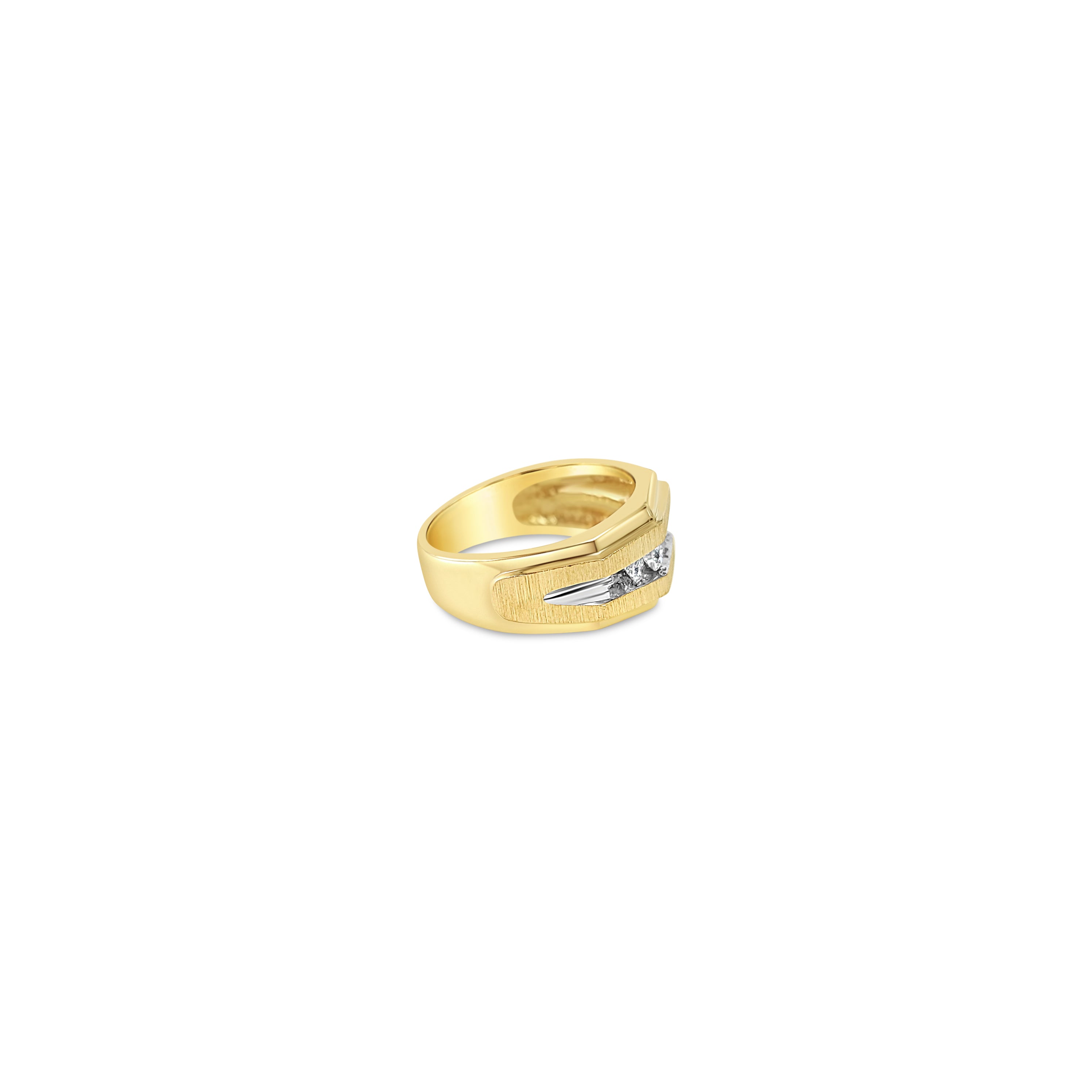 Diamond Wedding Band with Satin Finish .50cttw 10k Yellow Gold