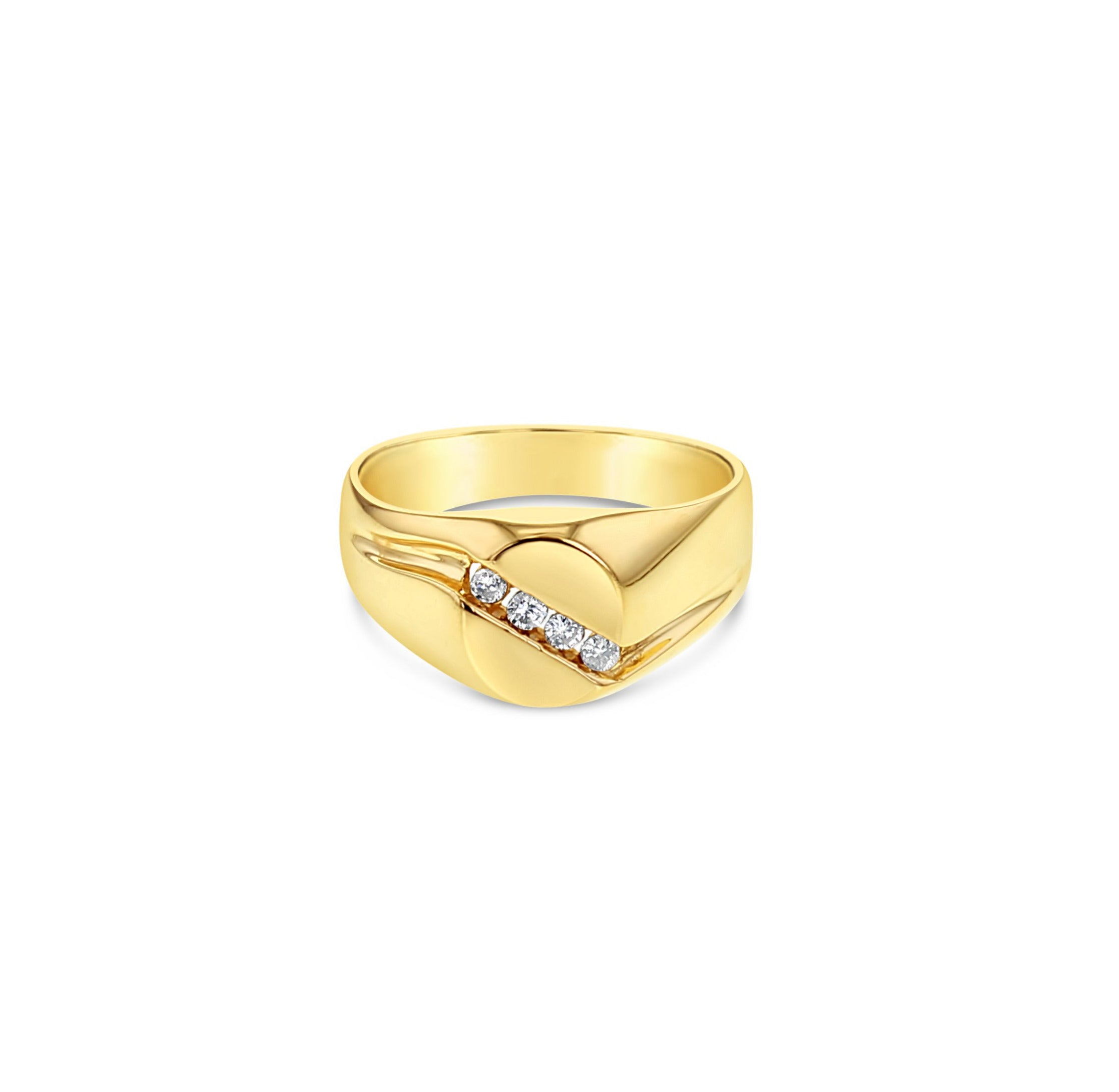 Diagonal Diamond Wedding Ring .10cttw 14k Yellow Gold