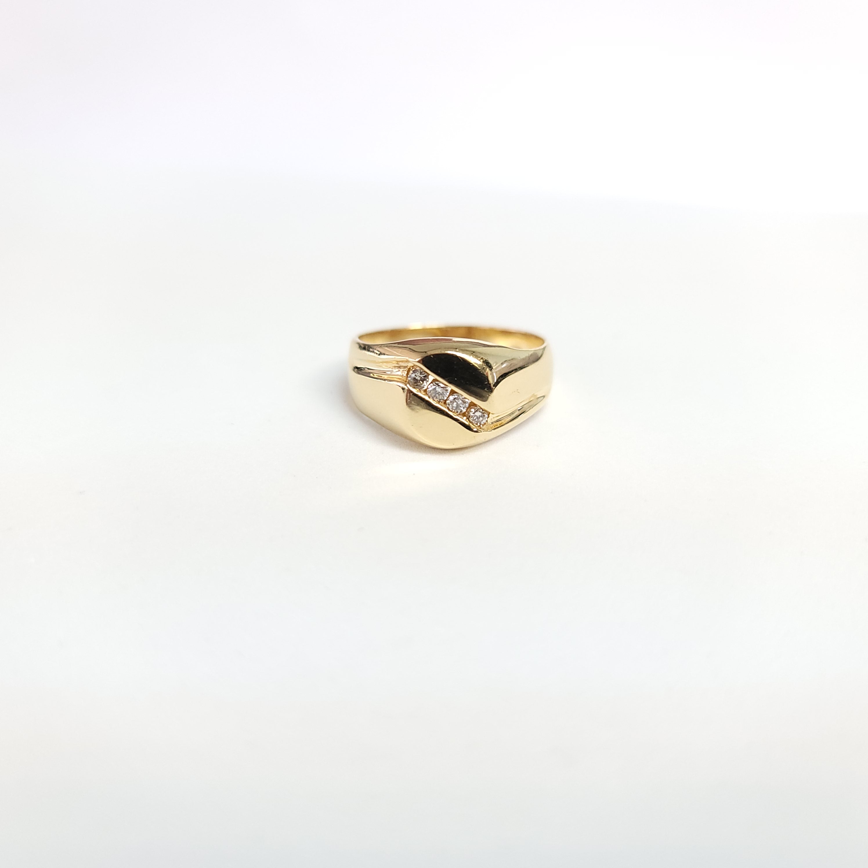 Diagonal Diamond Wedding Ring .10cttw 14k Yellow Gold