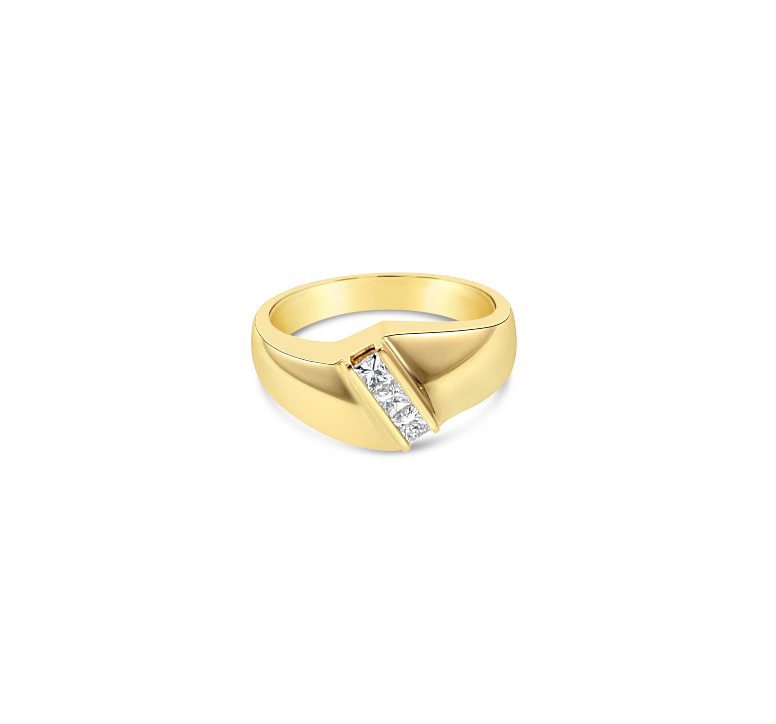 Princess Cut Diagonal Diamond Ring .40cttw 14k Yellow Gold