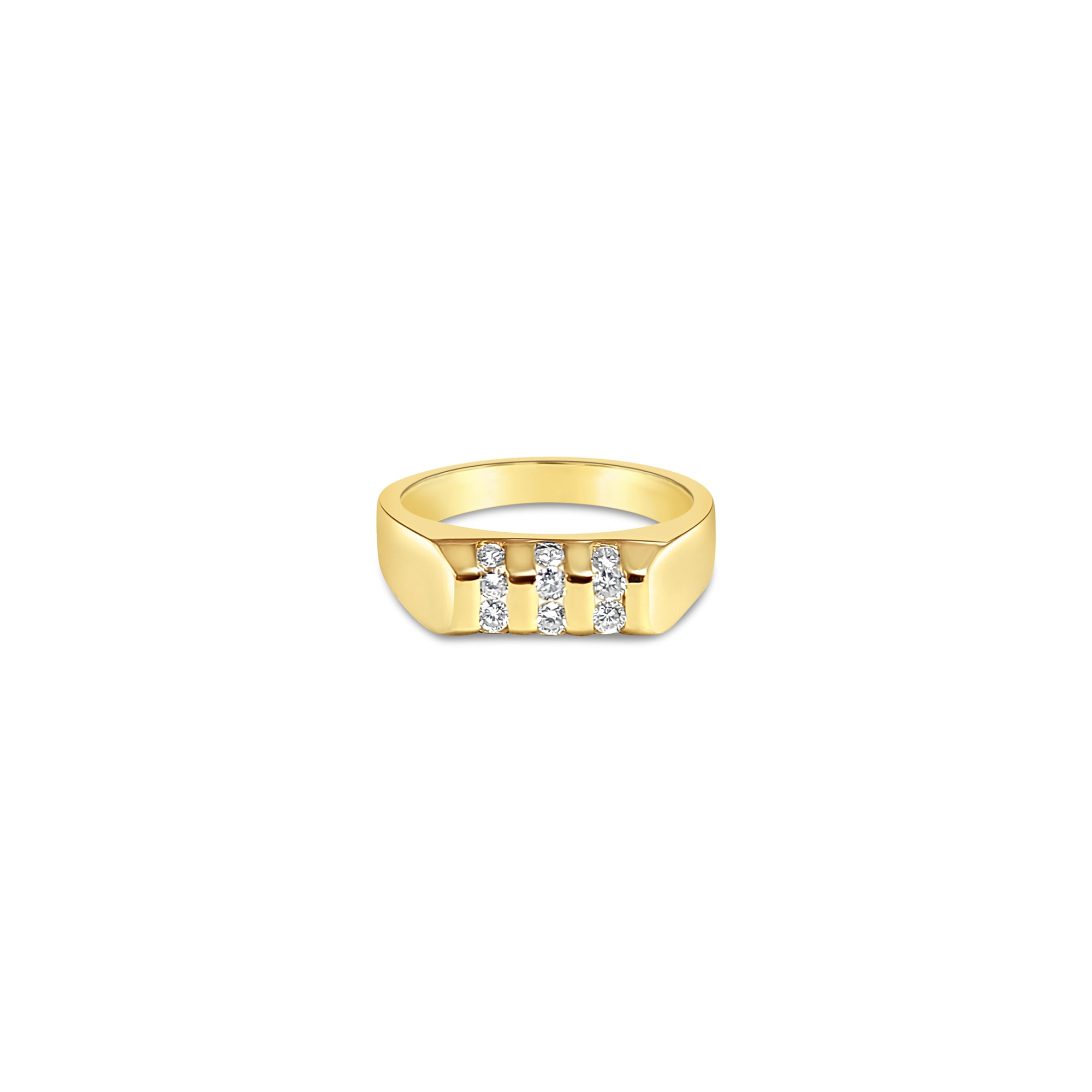 Curved Nine Stone Diamond Ring .50cttw 14k Yellow Gold