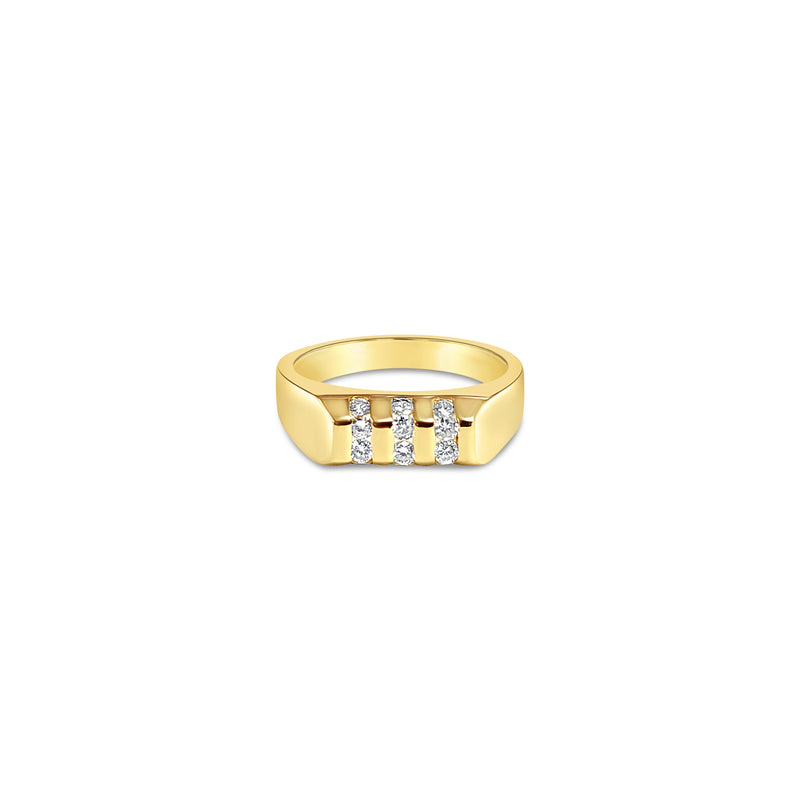Curved Nine Stone Diamond Ring .50cttw 14k Yellow Gold