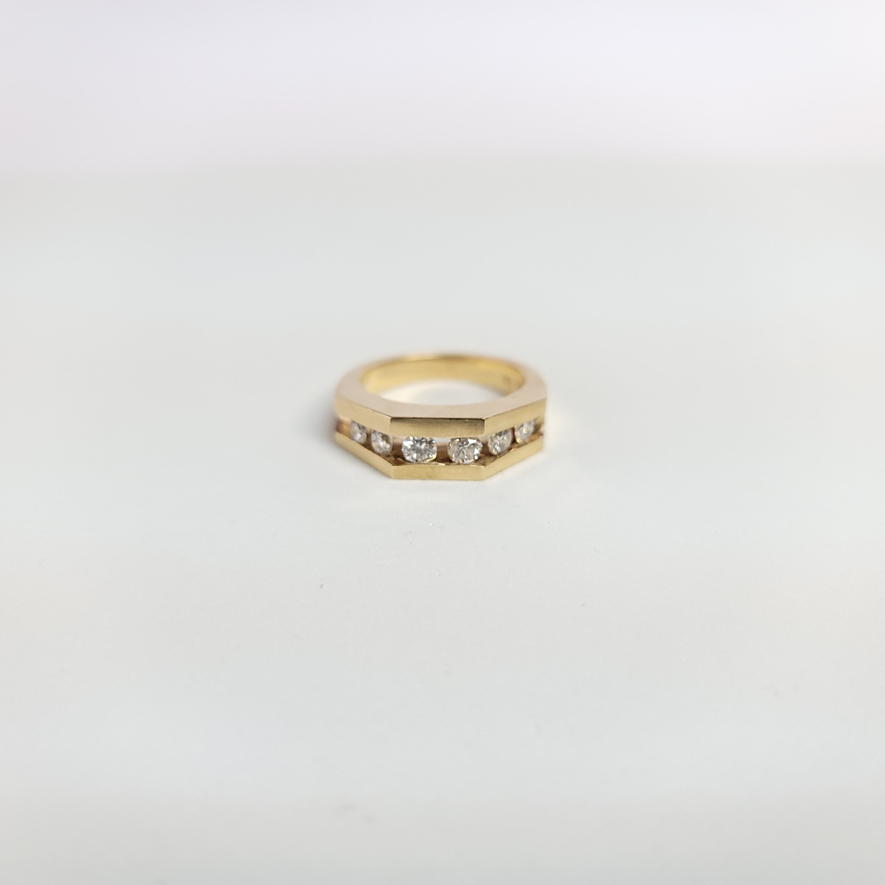 Angular Diamond Band .65cttw 14k Yellow Gold