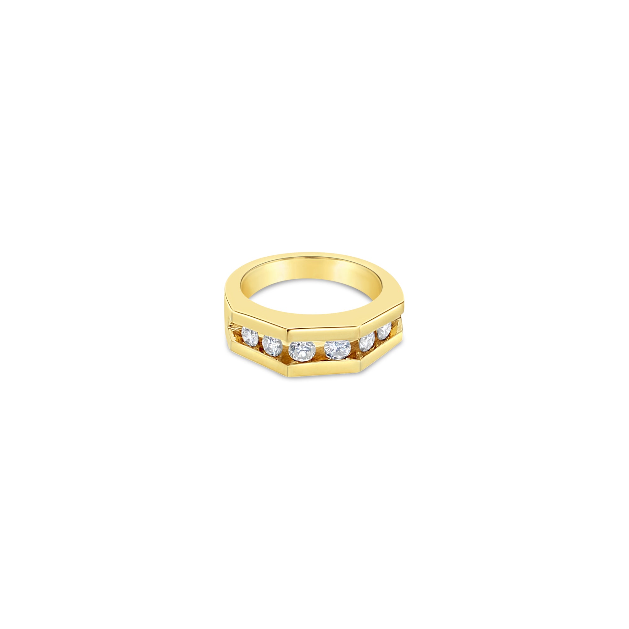 Angular Diamond Band .65cttw 14k Yellow Gold