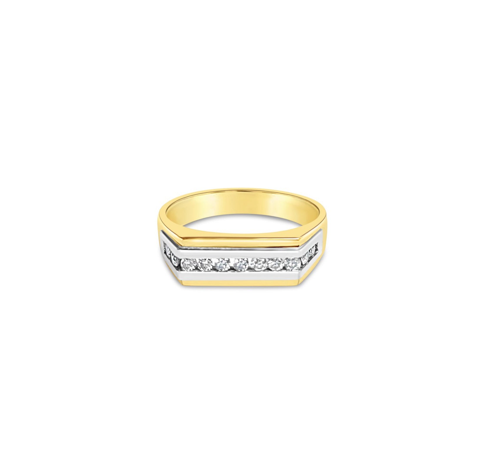 Two-Toned Diamond Channel Set Ring  .33cttw 14k Two-Toned Gold