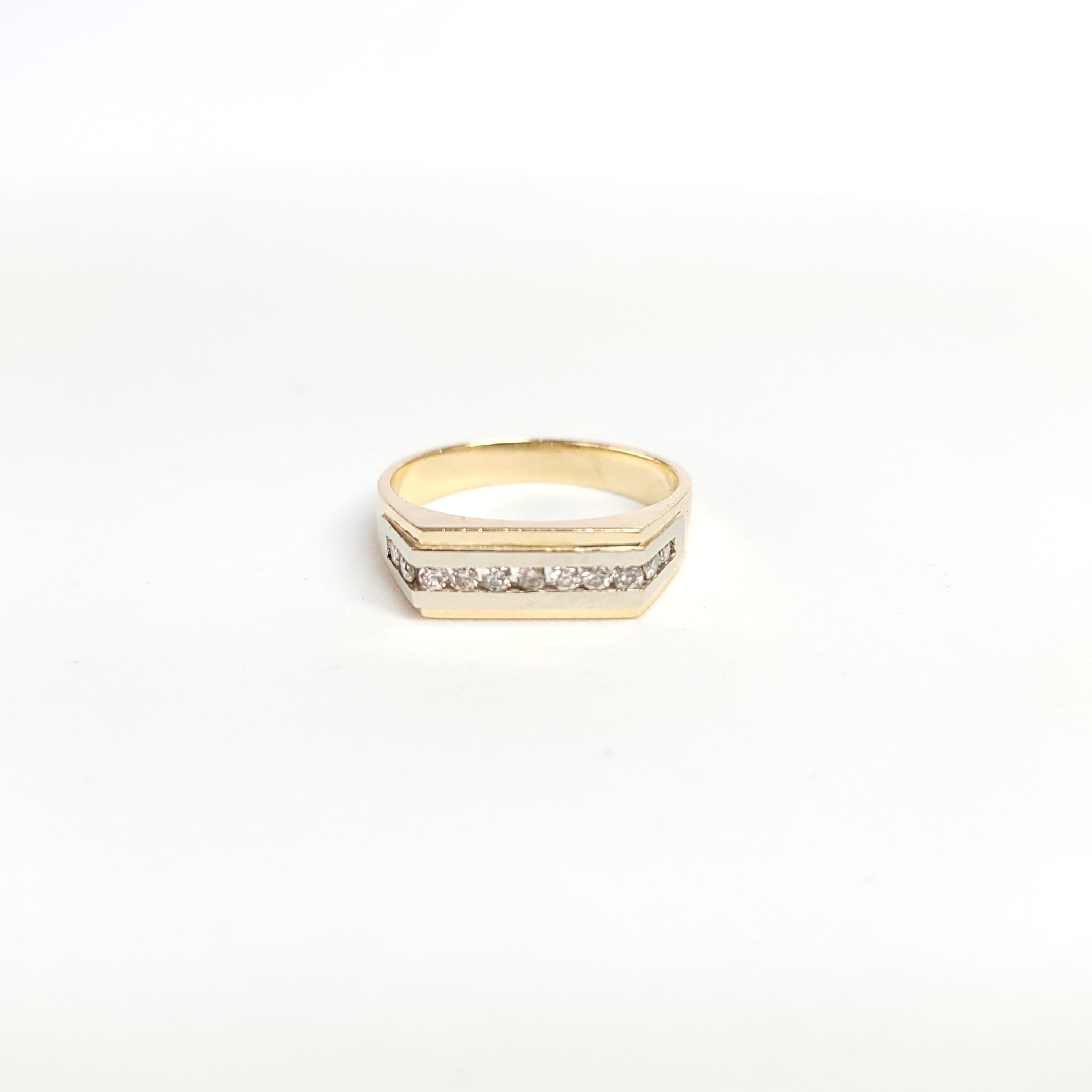 Two-Toned Diamond Channel Set Ring  .33cttw 14k Two-Toned Gold