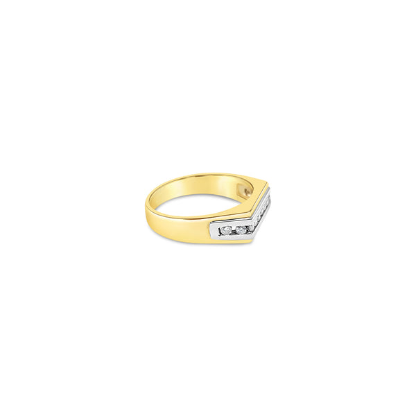 Two-Toned Diamond Channel Set Ring  .33cttw 14k Two-Toned Gold