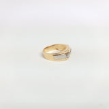 Diamond Band with Brushed Satin Finish .75cttw 14k Two-Toned Gold