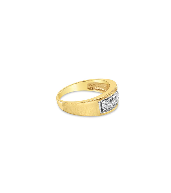 Diamond Band with Brushed Satin Finish 1.00cttw 14k Two-Toned Gold