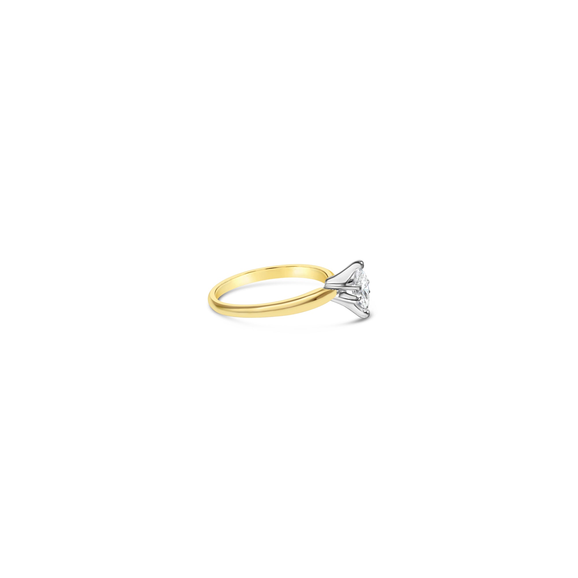 1/3 Carat Solitaire Marquise Diamond Engagement Ring 14k Yellow Gold