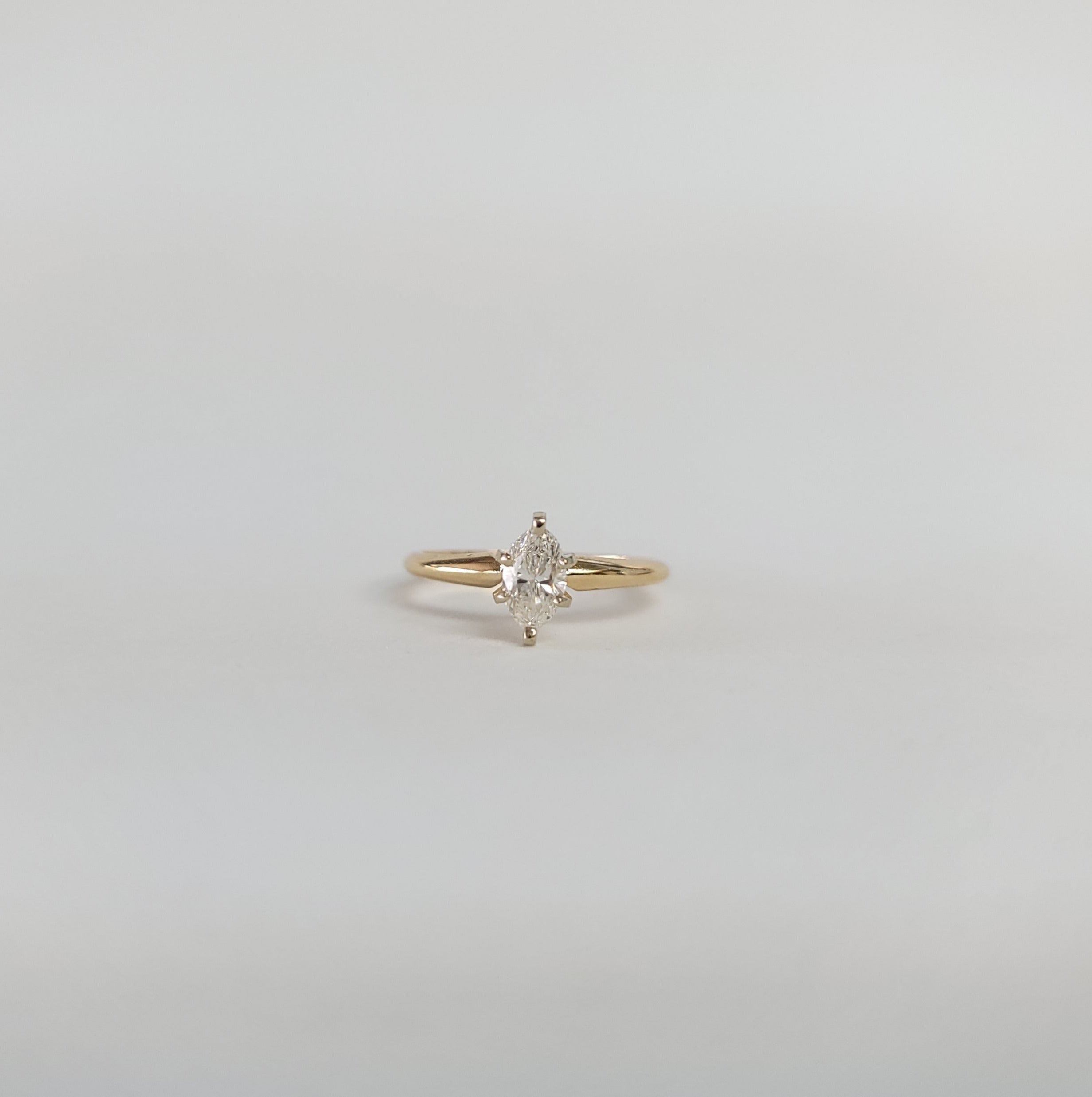 Marquise 1/2 Solitaire Diamond Engagement Ring .50cttw 14k Yellow Gold