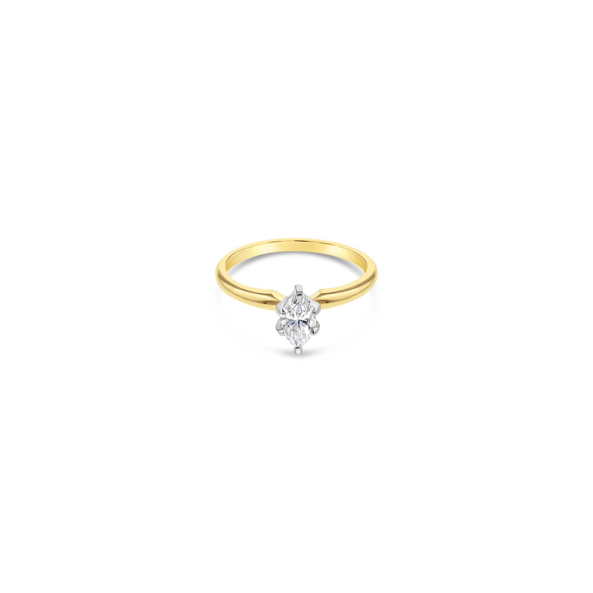 Marquise 1/2 Solitaire Diamond Engagement Ring .50cttw 14k Yellow Gold