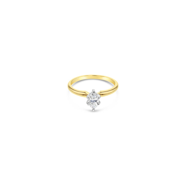 Marquise 1/2 Solitaire Diamond Engagement Ring .50cttw 14k Yellow Gold