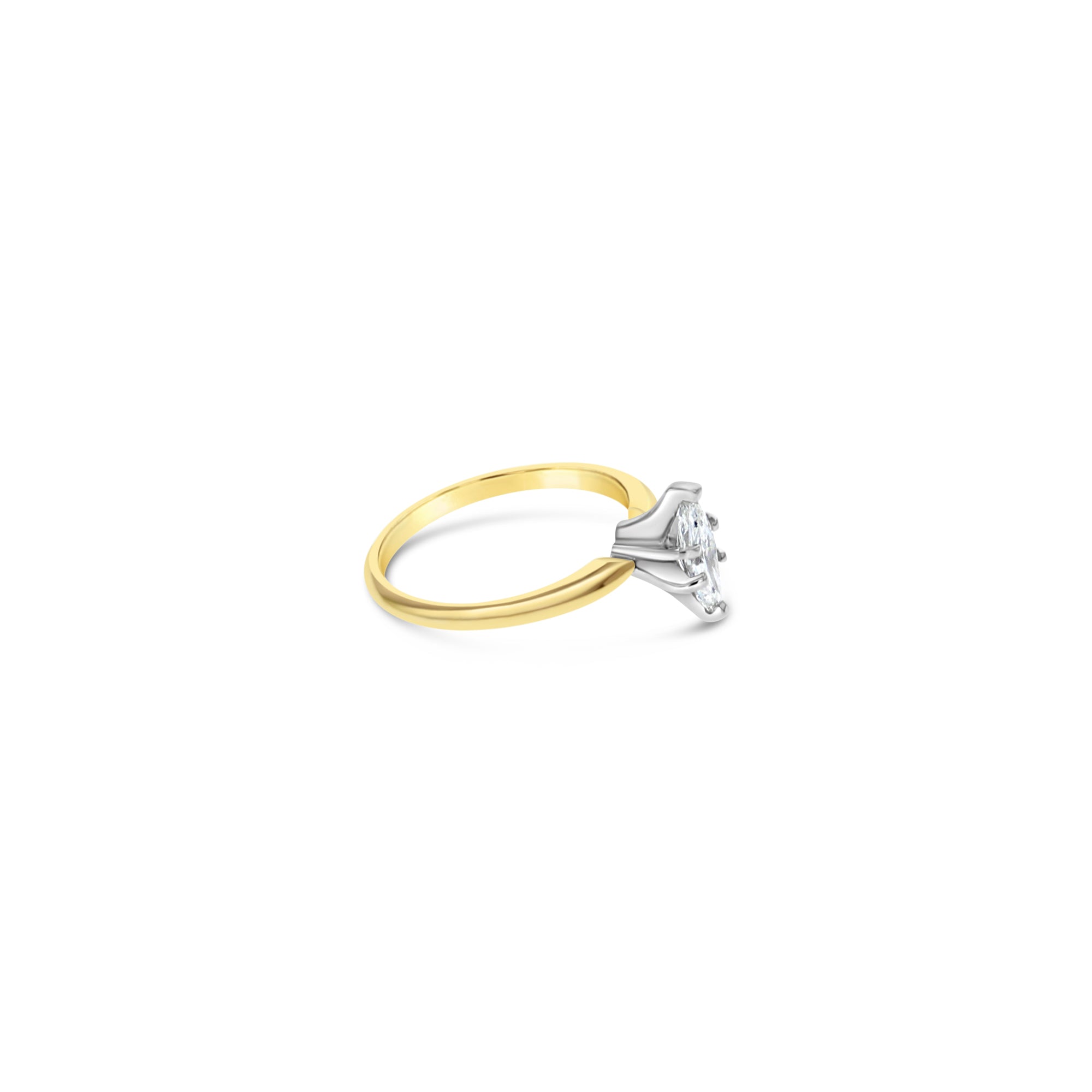 1/2 Marquise Solitaire Diamond Engagement Ring .50cttw 14k Yellow Gold