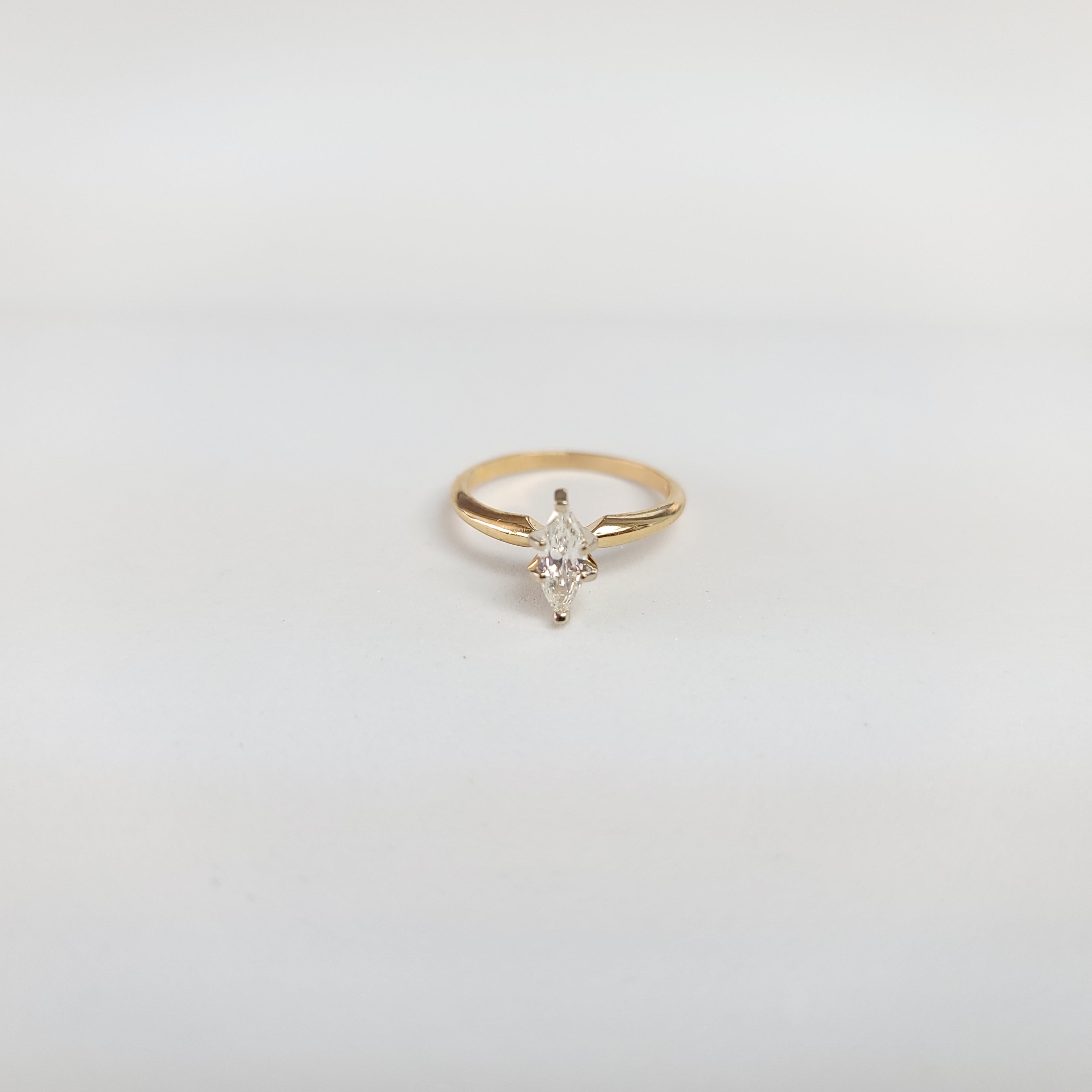 1/2 Marquise Solitaire Diamond Engagement Ring .50cttw 14k Yellow Gold