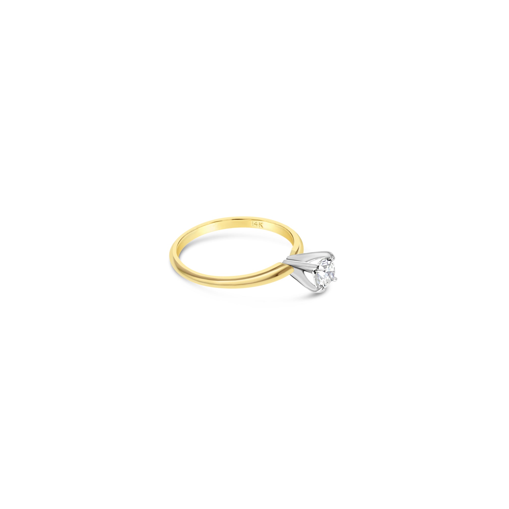 1/3 Carat Solitaire Diamond Engagement Ring .33cttw 14k Yellow Gold