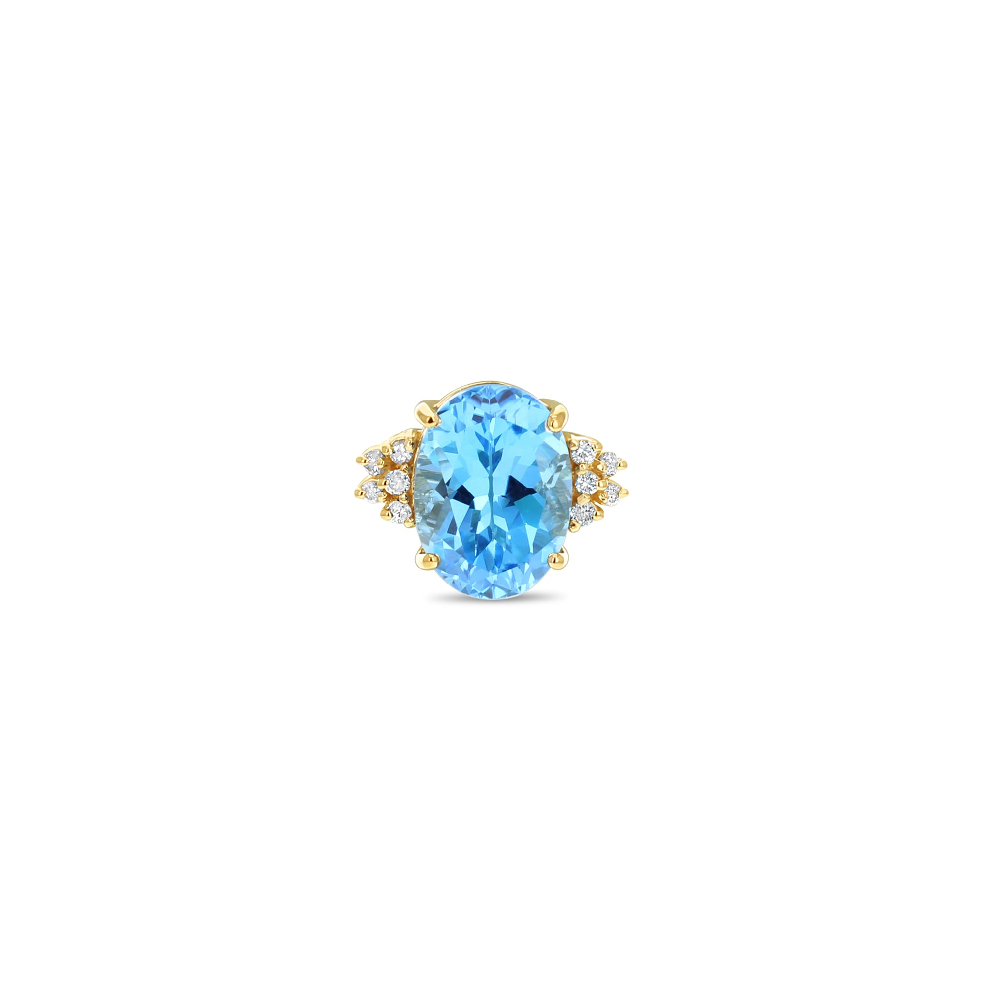 11 Carat Blue Topaz Diamond Cocktail Ring