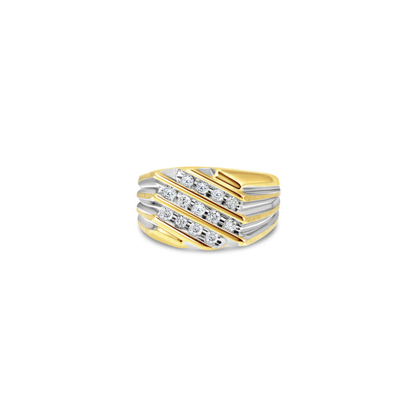 Mens Diamond Wedding Band .50cttw 14k Two Toned Gold