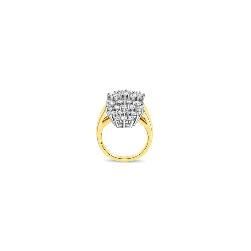 Large Diamond Cluster Ring 2.00cttw 14k Yellow Gold