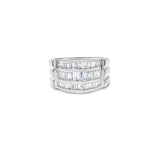 Baguette Diamond Cocktail ring 1.50cttw 14k White or Yellow Gold - Queen of Gemz