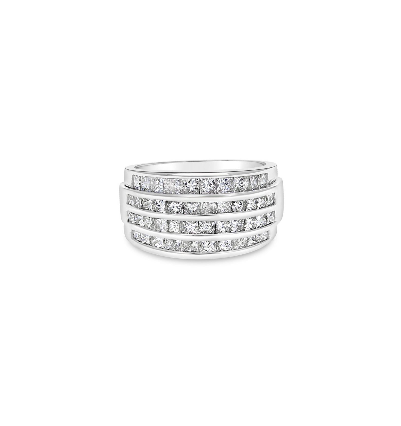 Princess Cut Cocktail Ring 2.14cttw 14k White Gold