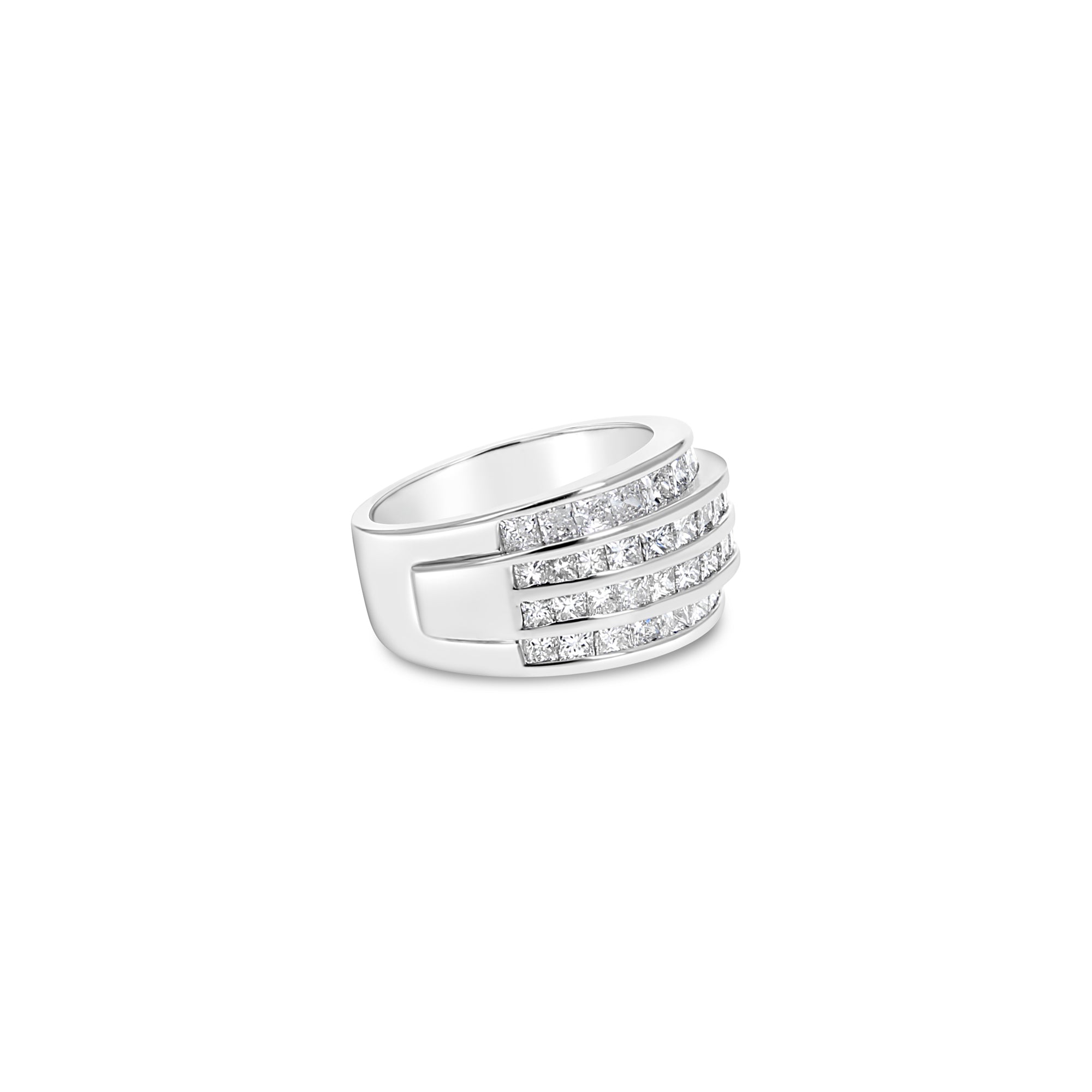 Princess Cut Cocktail Ring 2.14cttw 14k White Gold