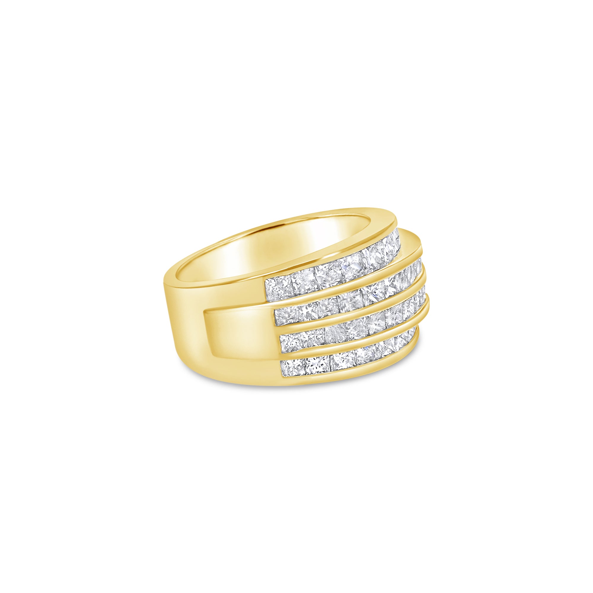 Princess Cut Cocktail Ring 1.68cttw 14k Yellow Gold