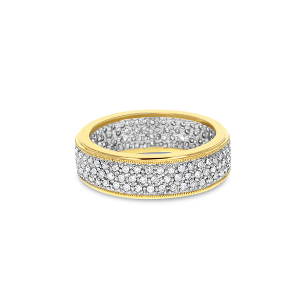 Eternity Diamond Pave Wedding Band .83cttw 14k Two Toned Gold