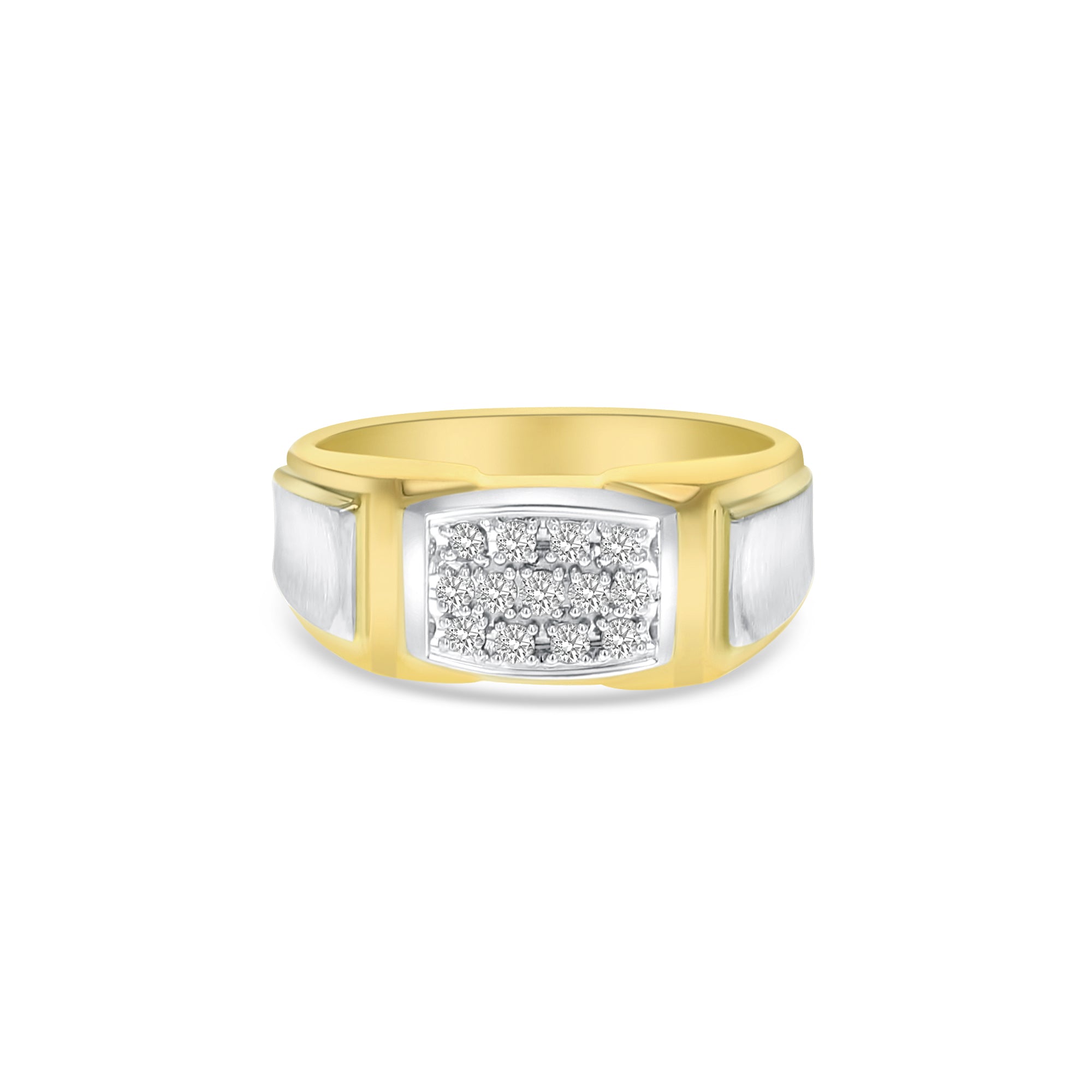 Half Carat Diamond Pave Wedding Band 14k Two-Toned Gold