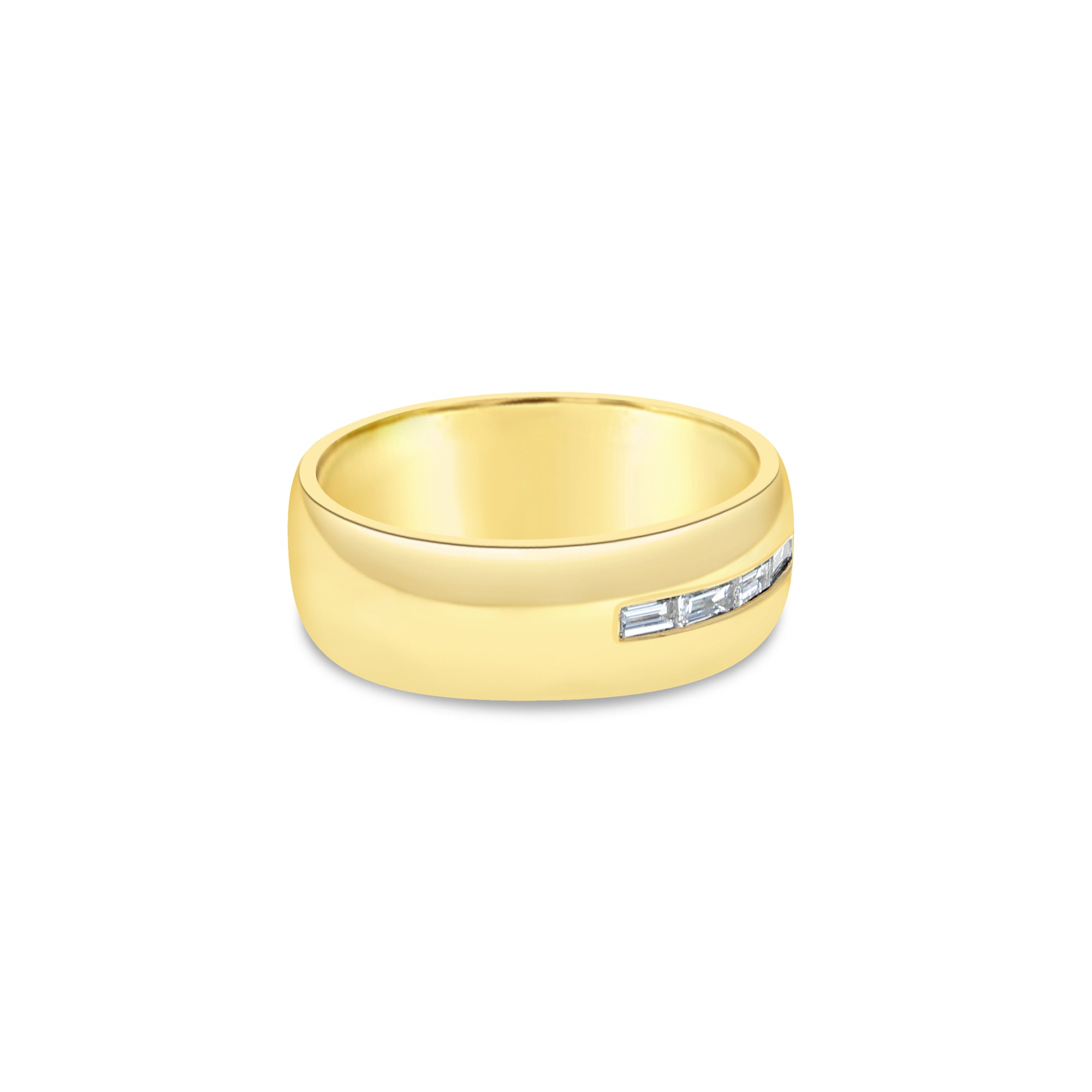 Mens Baguette Diamond Wedding Band .50cttw 14k Yellow Gold