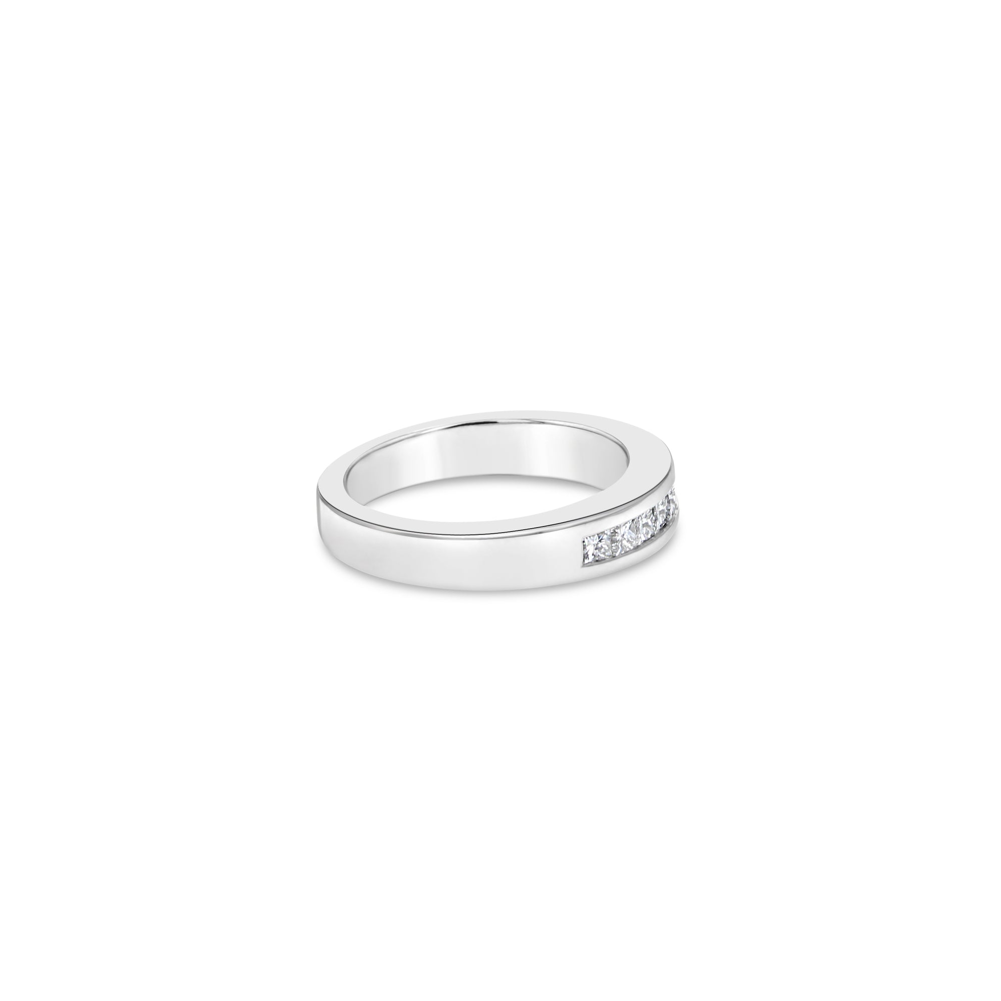 Princess Cut Diamond Wedding Band .60cttw 14k White Gold