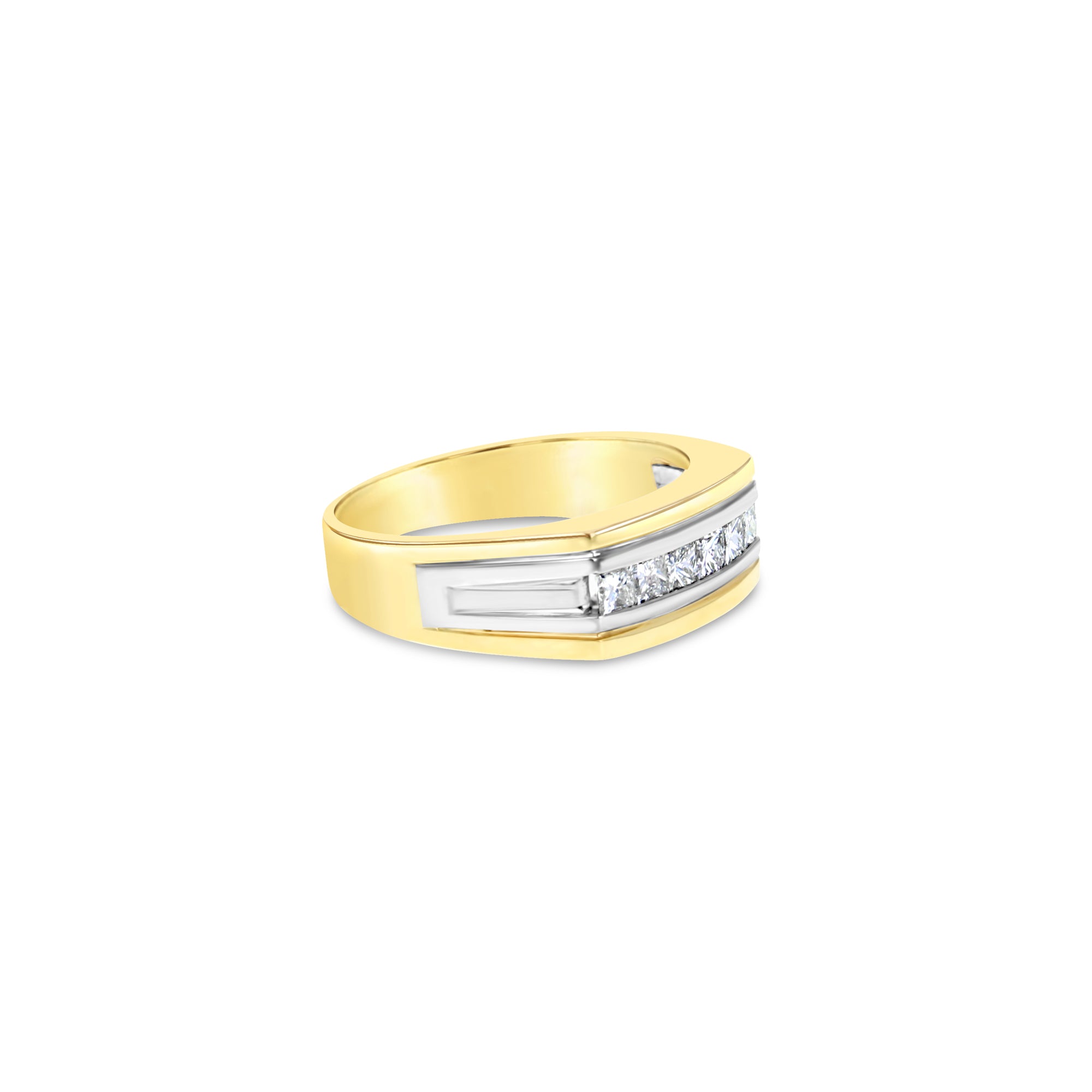 Princess Cut Diamond Wedding Band .64cttw 14k Two-Toned Gold