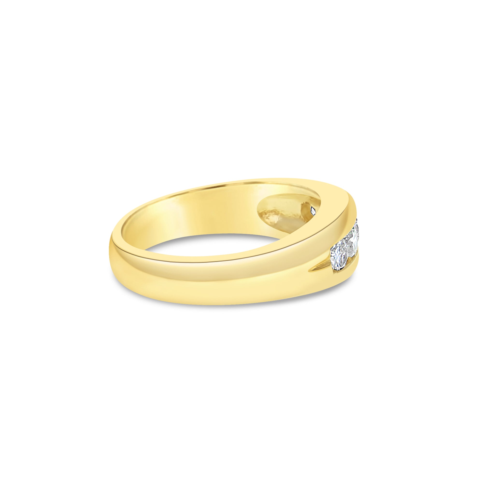 Mens Diamond Wedding Band .82cttw 14k Yellow Gold