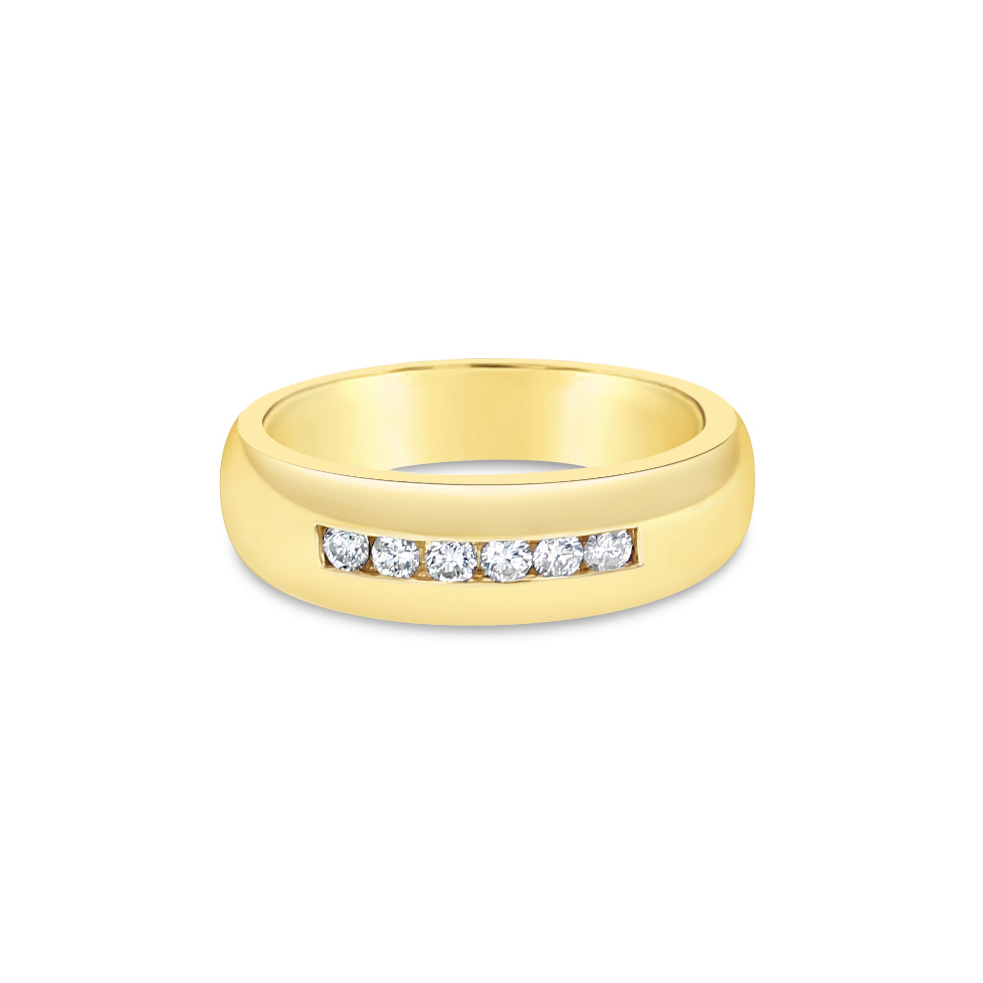 Alliance de mariage avec diamants ronds sertis en canal