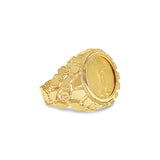 22K Fine Gold Ring 1/10OZ Lady Liberty Coin Nugget Ring 14k Yellow Gold - Queen of Gemz