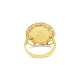 22K US Lady Liberty 1/10OZ Fine Gold Coin Ring with Nugget Bezel - Queen of Gemz
