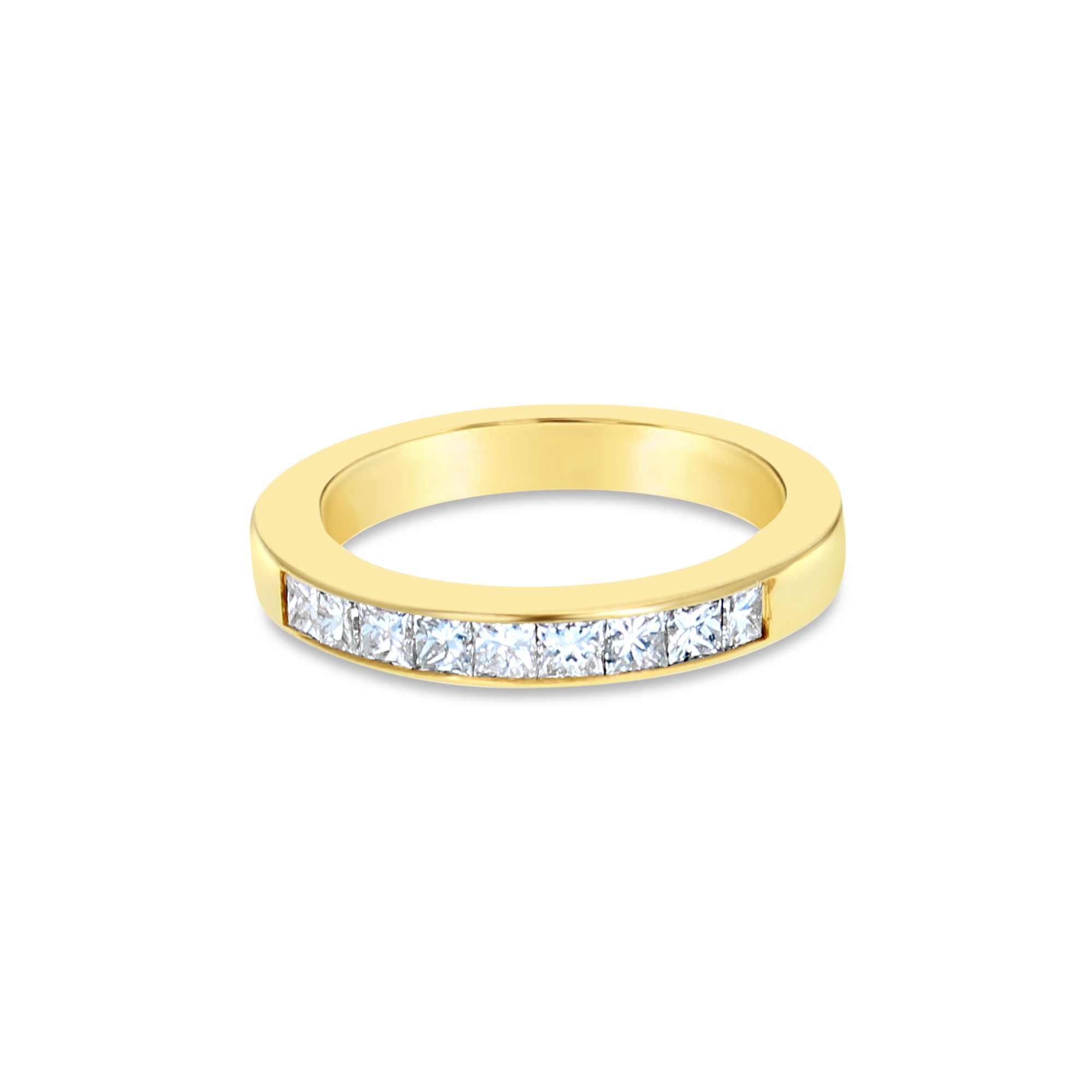 Princess Cut Channel Set Diamond Wedding Band .50cttw 14K Yellow Gold