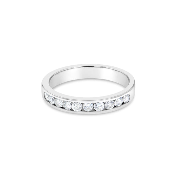 Diamond Channel Set Wedding Band .37cttw 14K White Gold