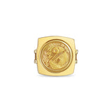 1993 1/20OZ Fine Gold Panda .999 Ring 14k Yellow Gold with Polished Square Bezel